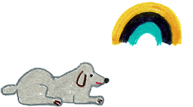 イヌ・虹イラスト